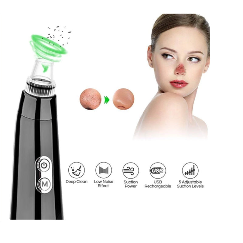 Portable rechargeable electric vacuum blackhead removal tool kit