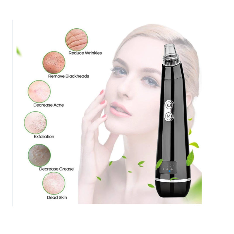 Portable rechargeable electric vacuum blackhead removal tool kit