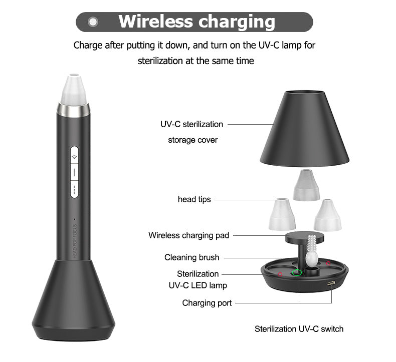 2022 Tenghao New Design  Wifi wireless Visible Acne Pimple Skin Care Visual Vacuum Blackhead Remover with Base