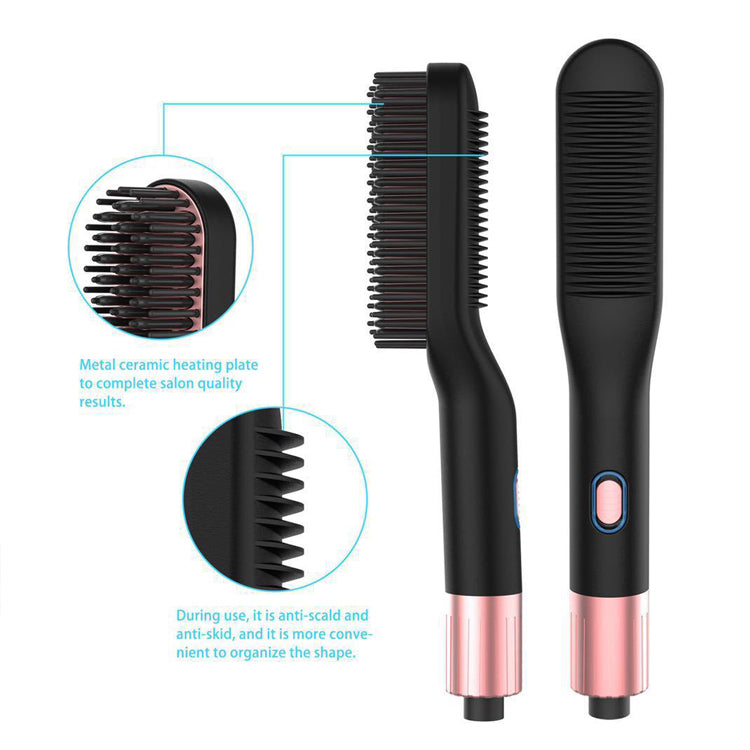 2022 Portable Heating Anti Scald 3 Heating Levels Electric Hair Styling Straightening Brush