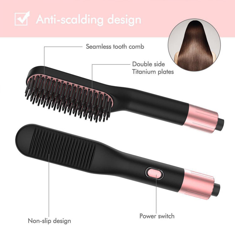 2022 Portable Heating Anti Scald 3 Heating Levels Electric Hair Styling Straightening Brush