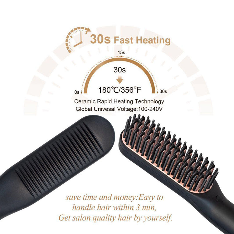 2022 Portable Heating Anti Scald 3 Heating Levels Electric Hair Styling Straightening Brush