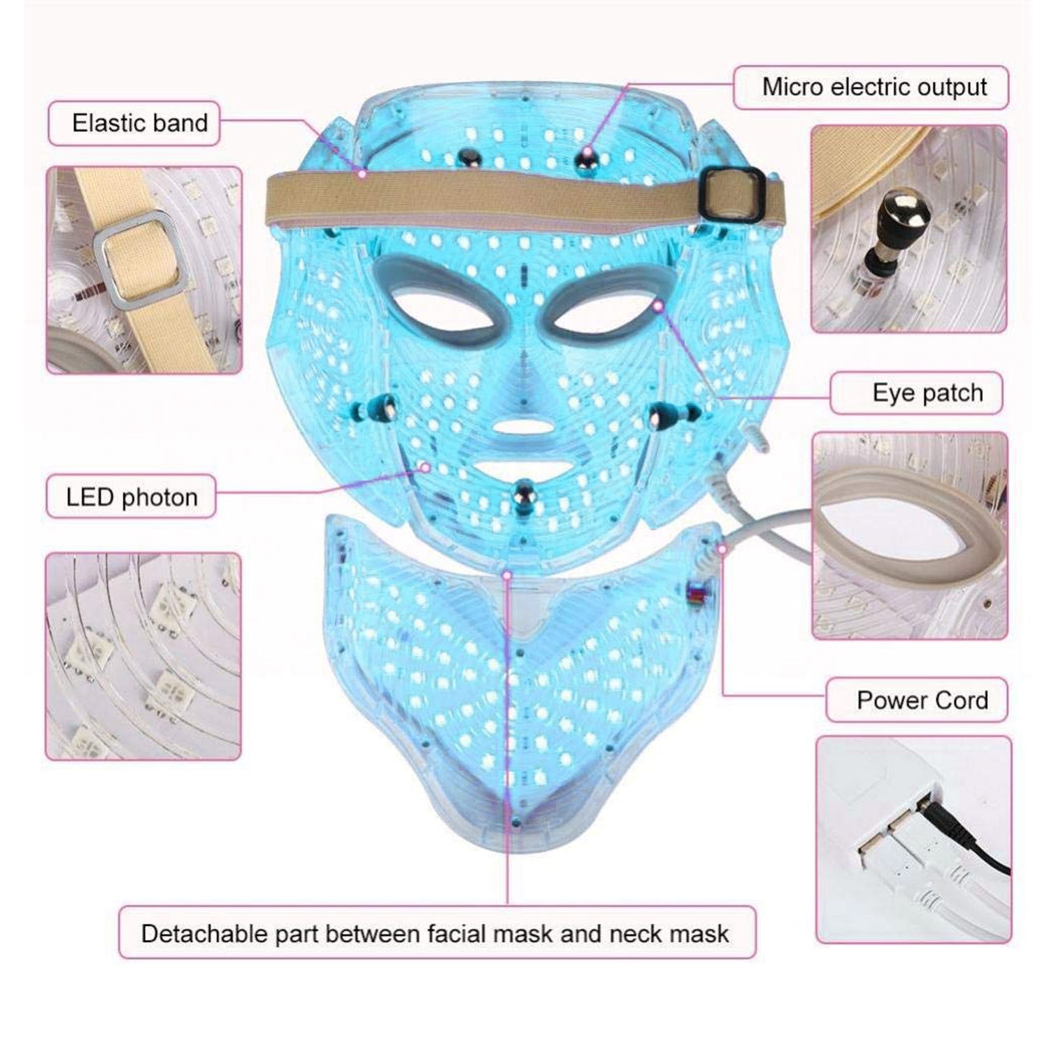 7 Colour Photon LED Skin Rejuvenation LED Face Mask