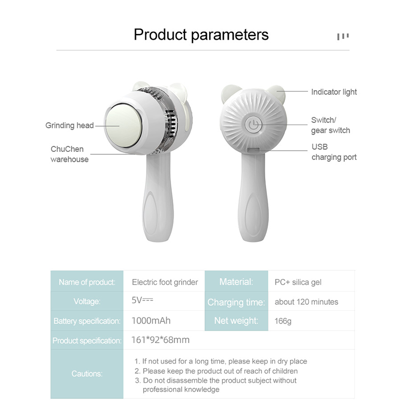 Electronic Vacuum Adsorption Foot File, Portable Rechargeable Foot Grinder