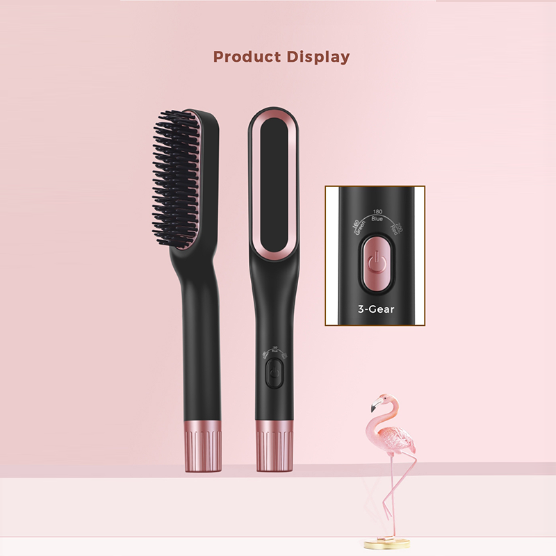 2022 Portable Heating Anti Scald 3 Heating Levels Electric Hair Styling Straightening Brush