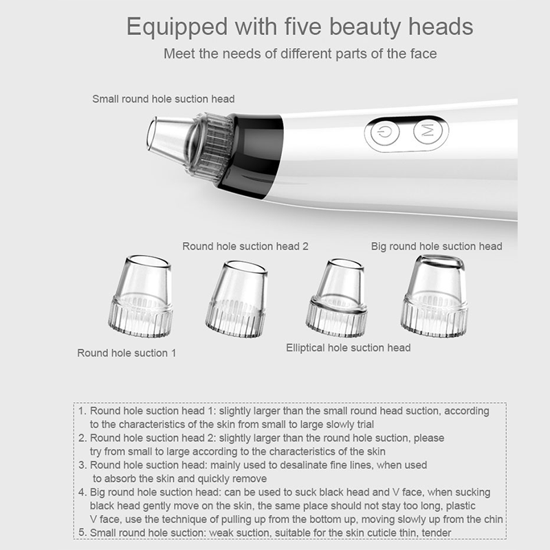 Portable rechargeable electric vacuum blackhead removal tool kit