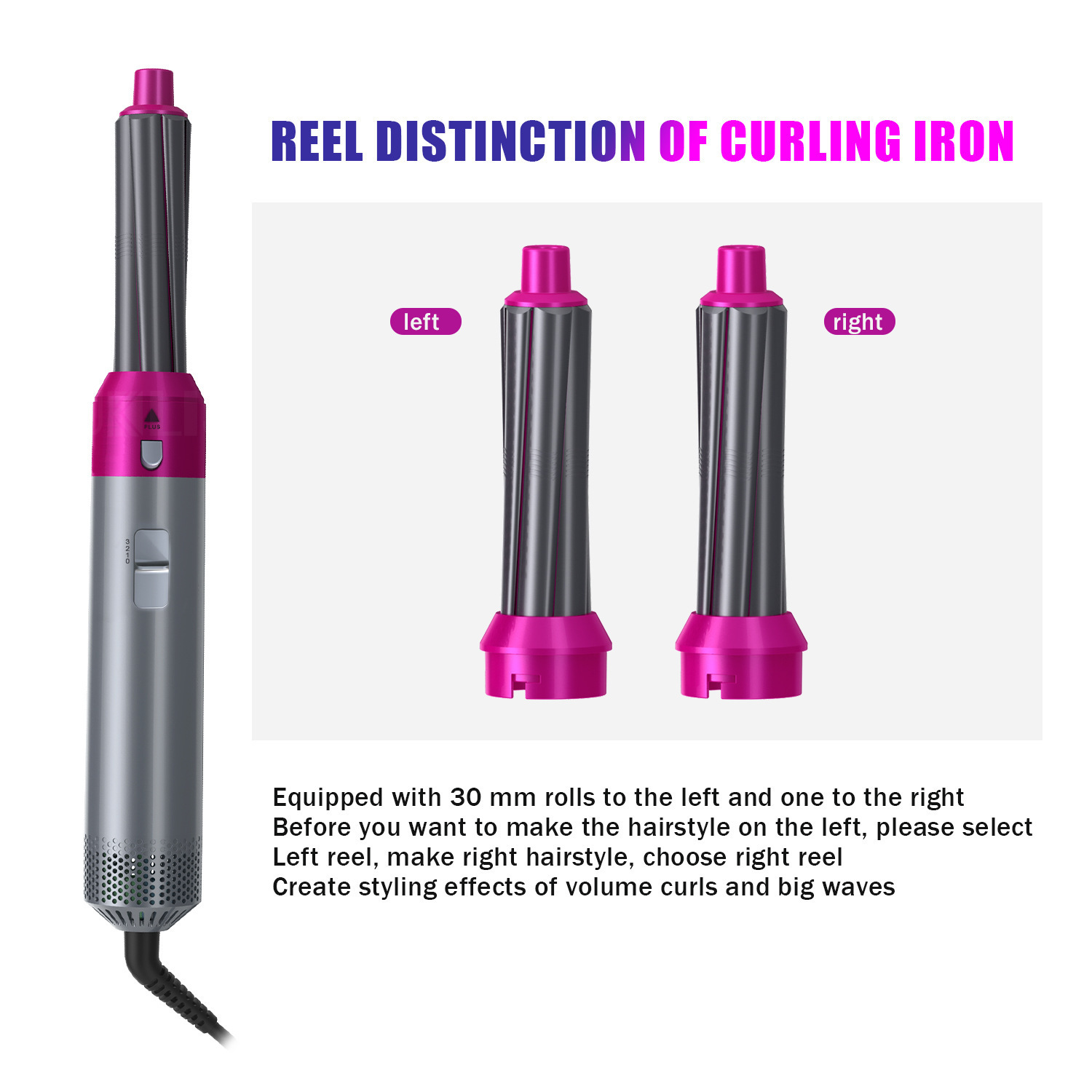 Hair Curling One-step Hair Blow Dryer Comb and Volumizer 5 in 1 Hot Air Brush