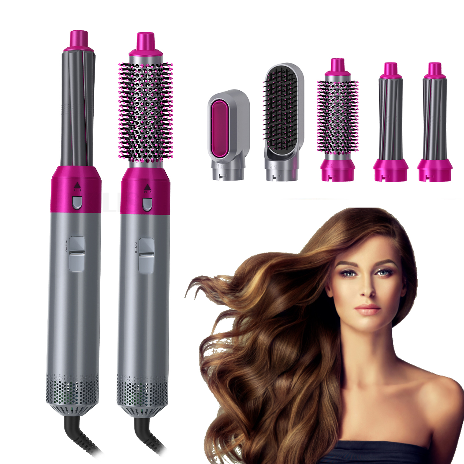 Hair Curling One-step Hair Blow Dryer Comb and Volumizer 5 in 1 Hot Air Brush