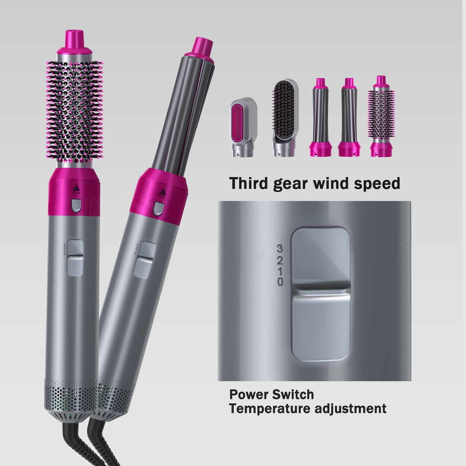 Hair Curling One-step Hair Blow Dryer Comb and Volumizer 5 in 1 Hot Air Brush