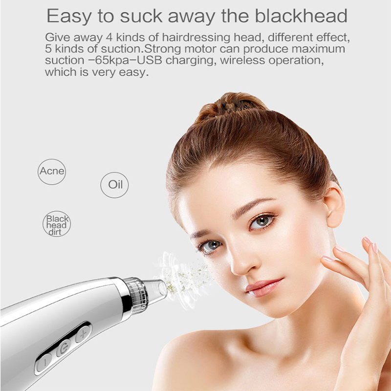 Newest Upgraded Facial Pore Vacuum and 5 Suction Power USB Rechargeable Blackhead Remover