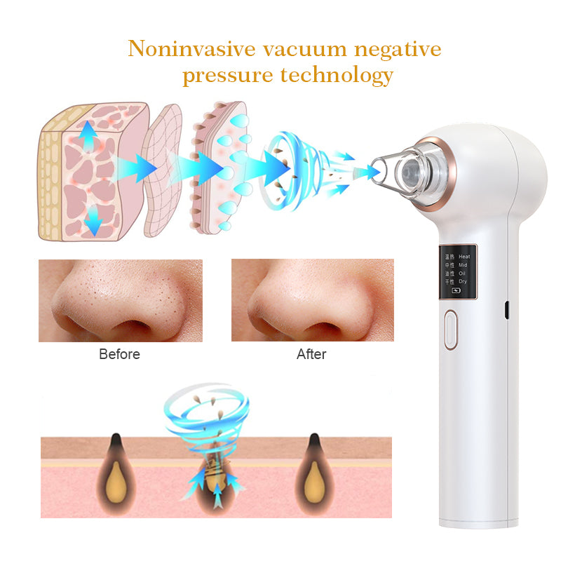 Blackhead Remover Vacuum Equipped with 5 Tips