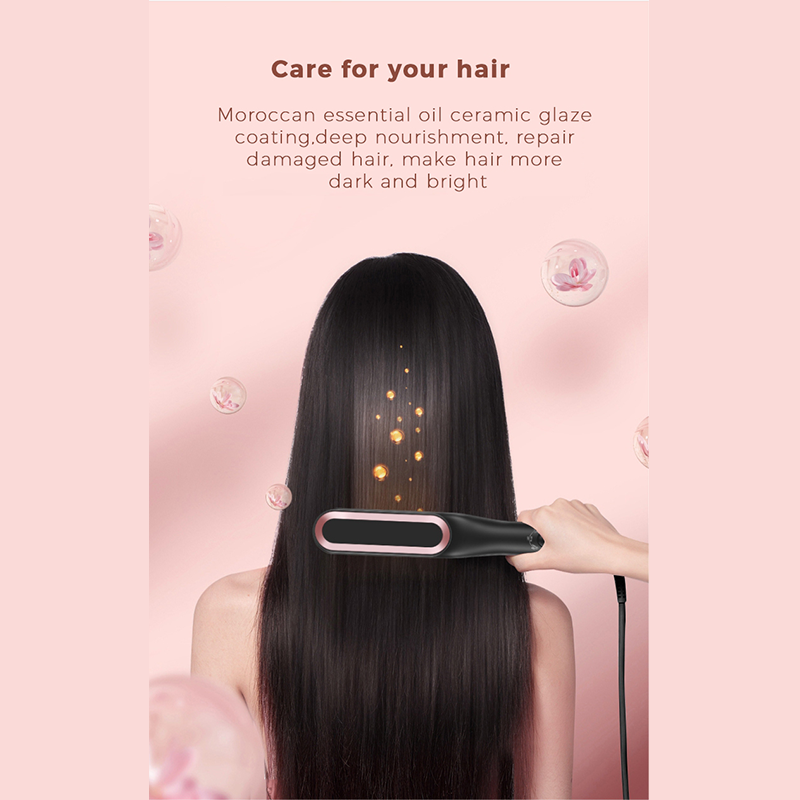 2022 Portable Heating Anti Scald 3 Heating Levels Electric Hair Styling Straightening Brush