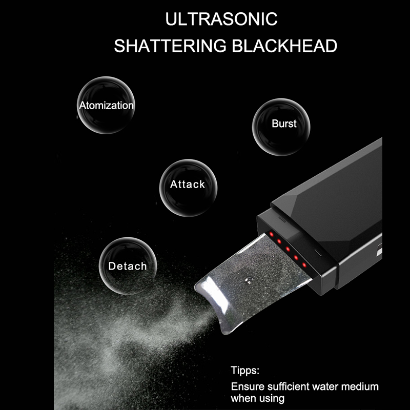 Spatula Ultrasonic LED Facial Skin Scrubber