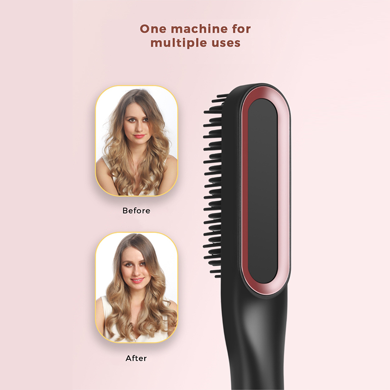 2022 New Simply Mini Portable Hot Air Dryer Brush Fast Beard Hair Straightener